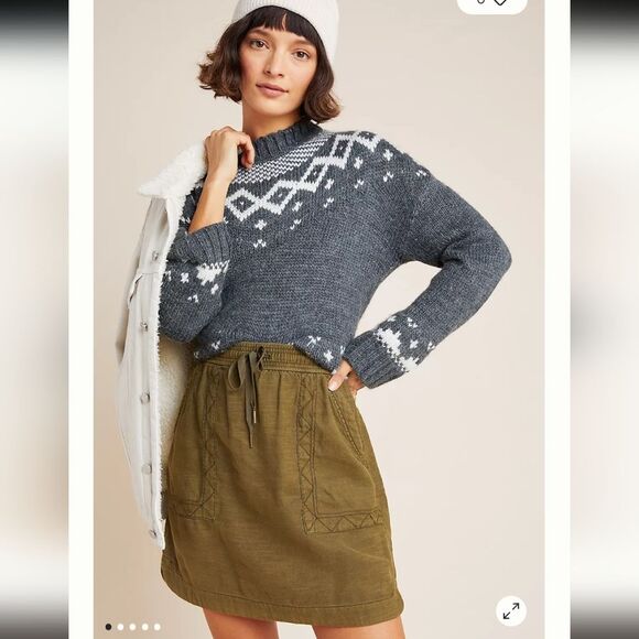 Pilcro Pilcro Lea Utility Mini Green Skater Cargo Skirt Knee-Length Casual XS - Picture 8 of 9